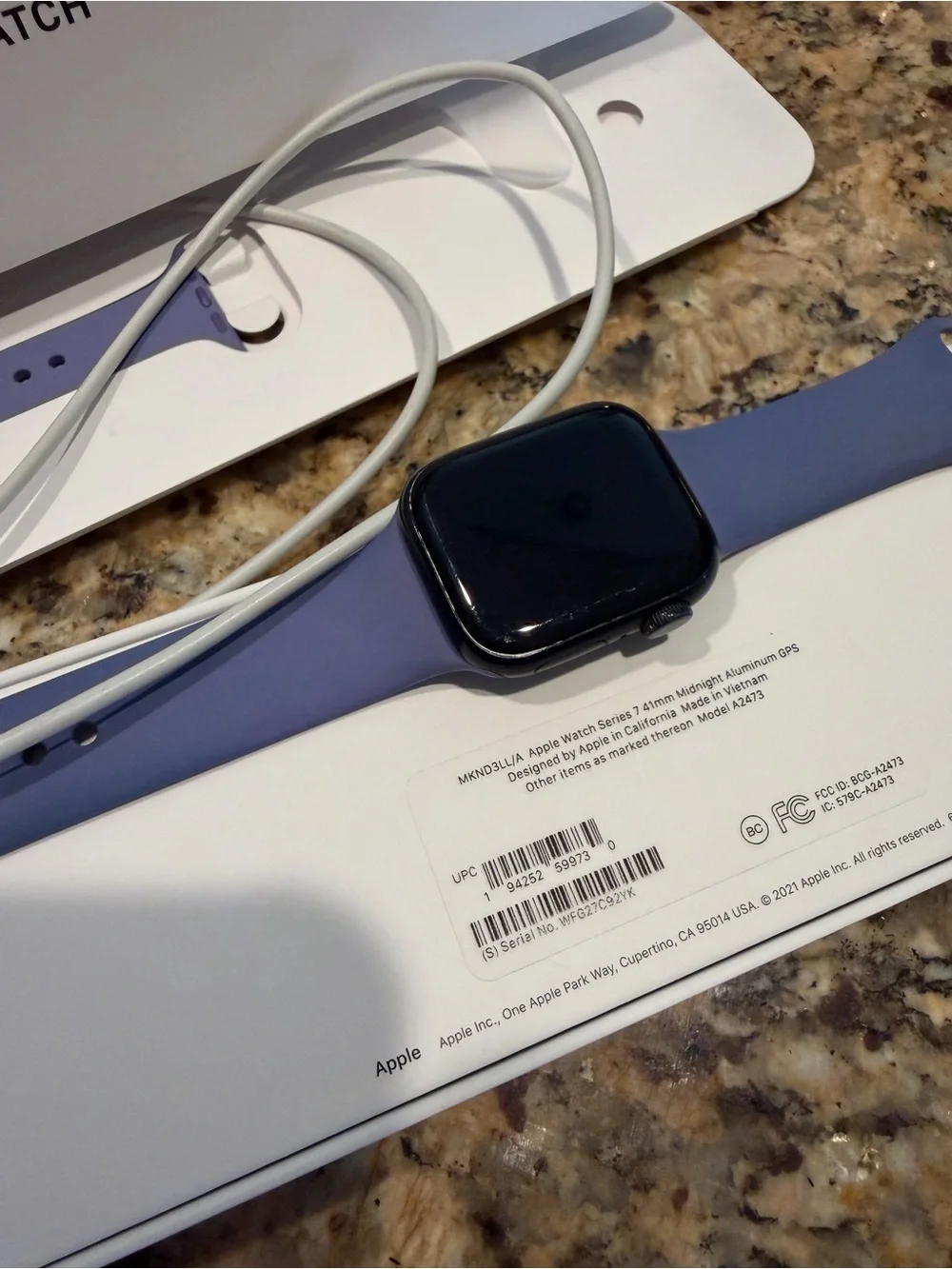 Apple Watch Series 7 with Lavender Sport Band